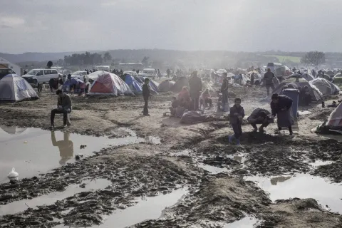 Lägret i Idomeni, på gränsen mellan Grekland och Makedonien.
